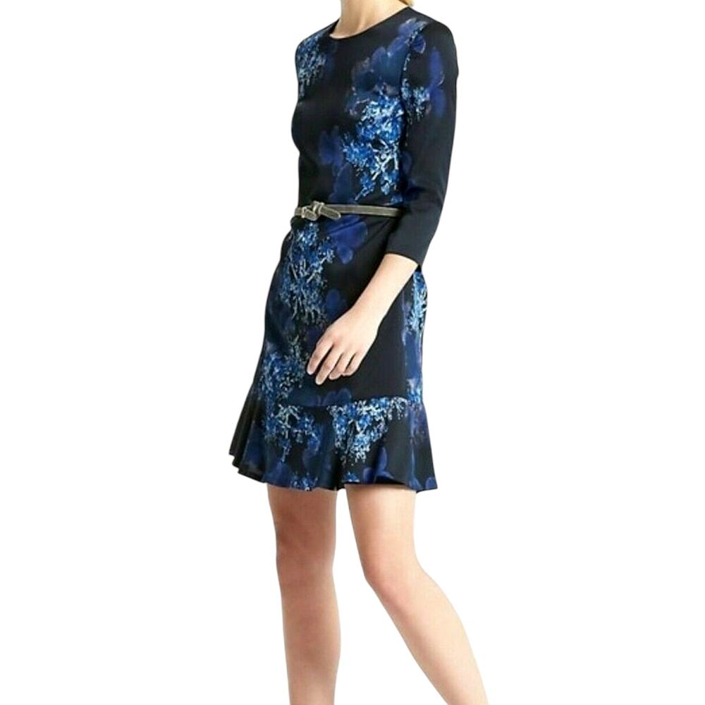 Banana Republic Dress Size 2 NWT Floral Flare Hem Cocktail Midi